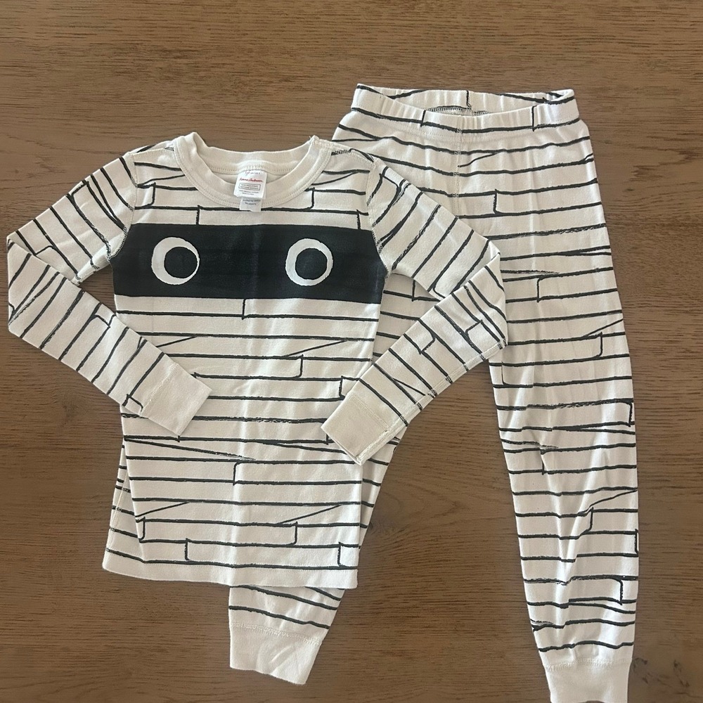 Hanna Andersson Kids Halloween Mummy Pajama Set Size 5